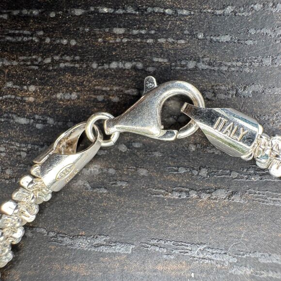 MILOR Sterling Silver Diamond Cut Margarita Chain 15" Necklace & 7" Bracelets - Picture 7 of 16